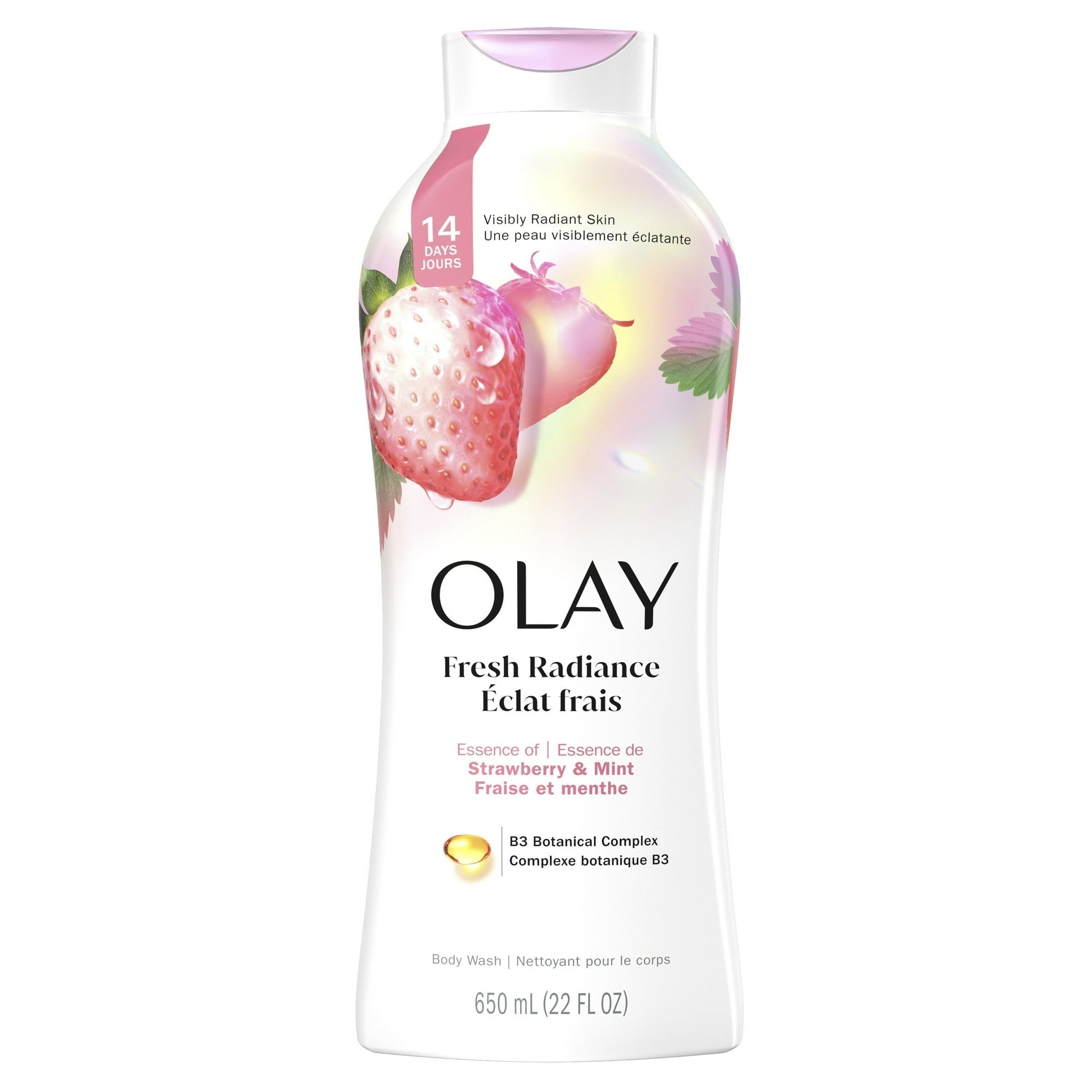 Olay Fresh Outlast Women's Body Wash, White Strawberry & Mint, 22 fl oz