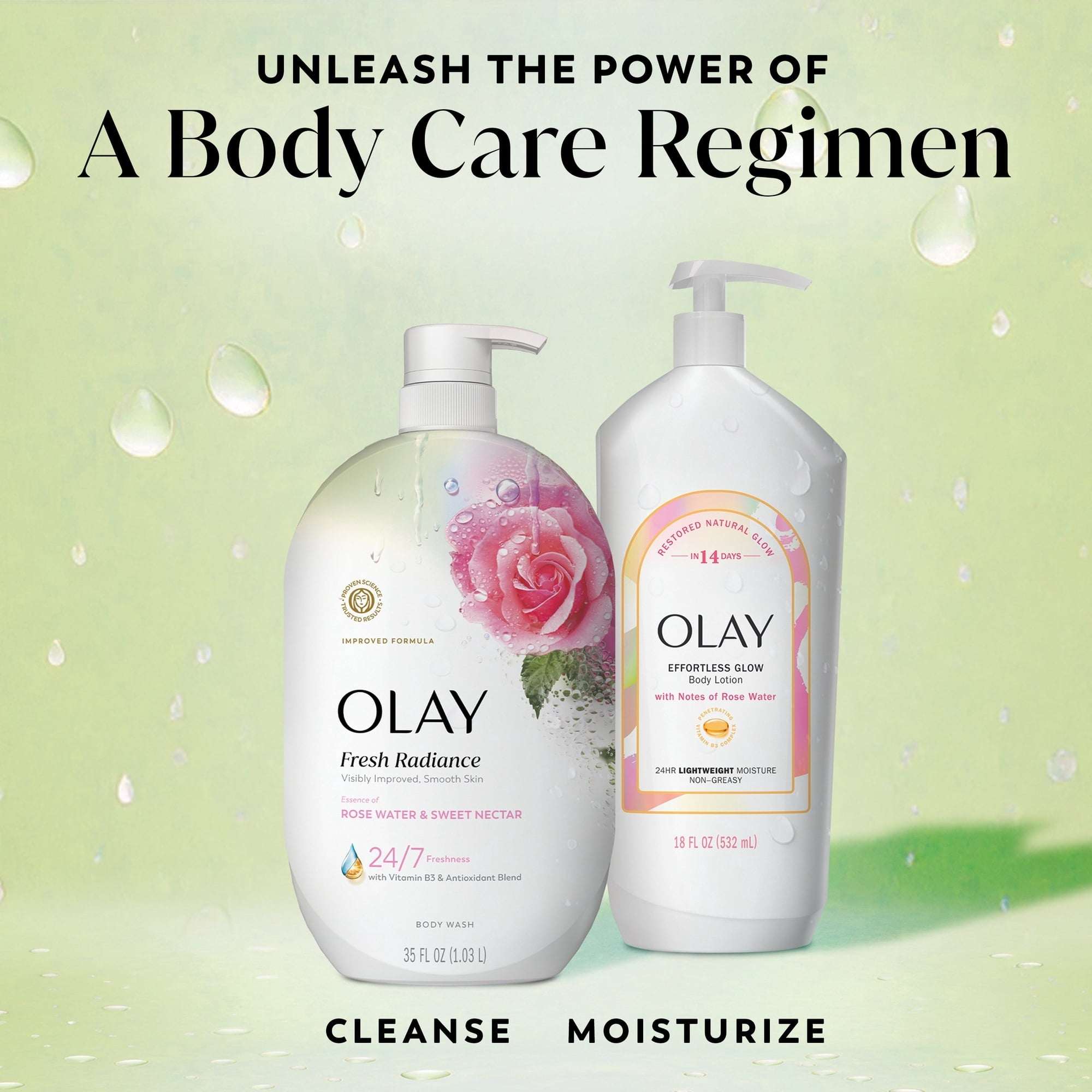 Olay Fresh Radiance Body Wash, Rose Water & Sweet Nectar, with Vitamin B3, 35oz
