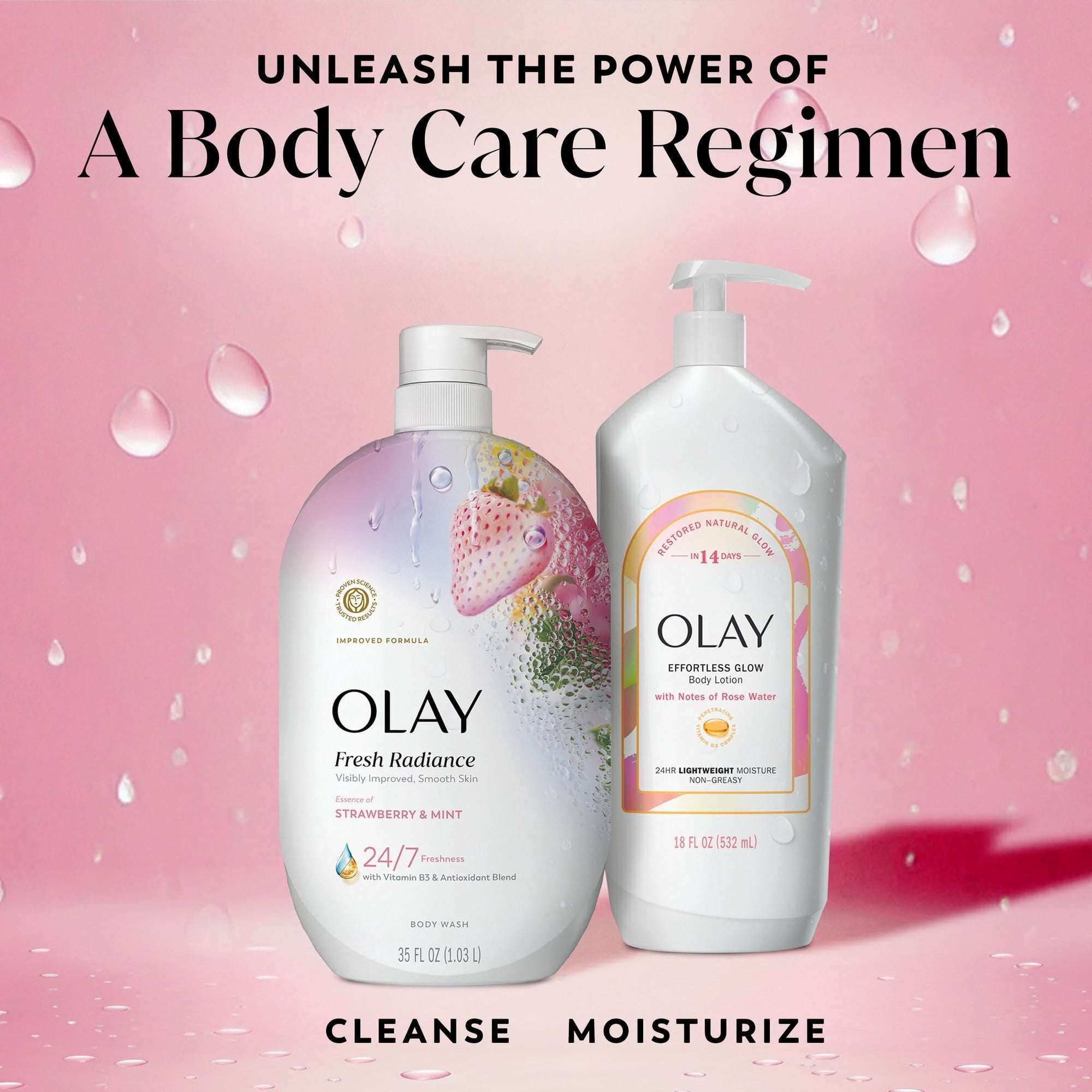 Olay Fresh Radiance Body Wash, Strawberry & Mint, with Vitamin B3, 35oz