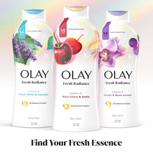 Fresh Radiance body wash bottles assortment with different essence designs