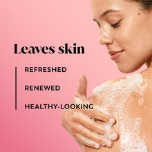 Body wash being spread on skin with bubbly lather on hands