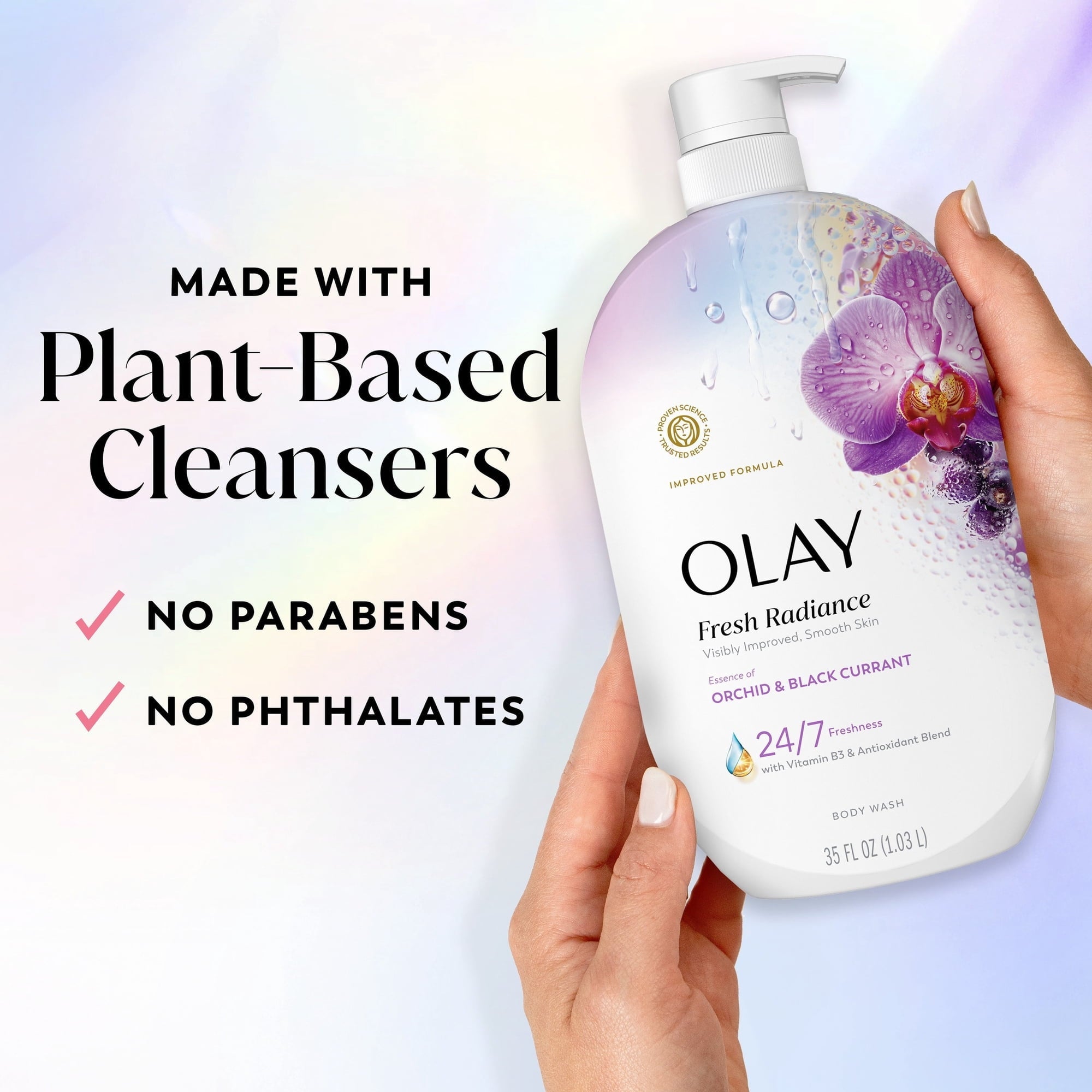 Olay Fresh Radiance Body Wash, Orchid & Black Currant, with Vitamin B3, 35oz