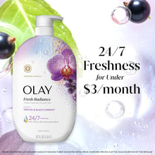 Body wash bottle with orchid & black currant, 24/7 freshness for under $3/mo