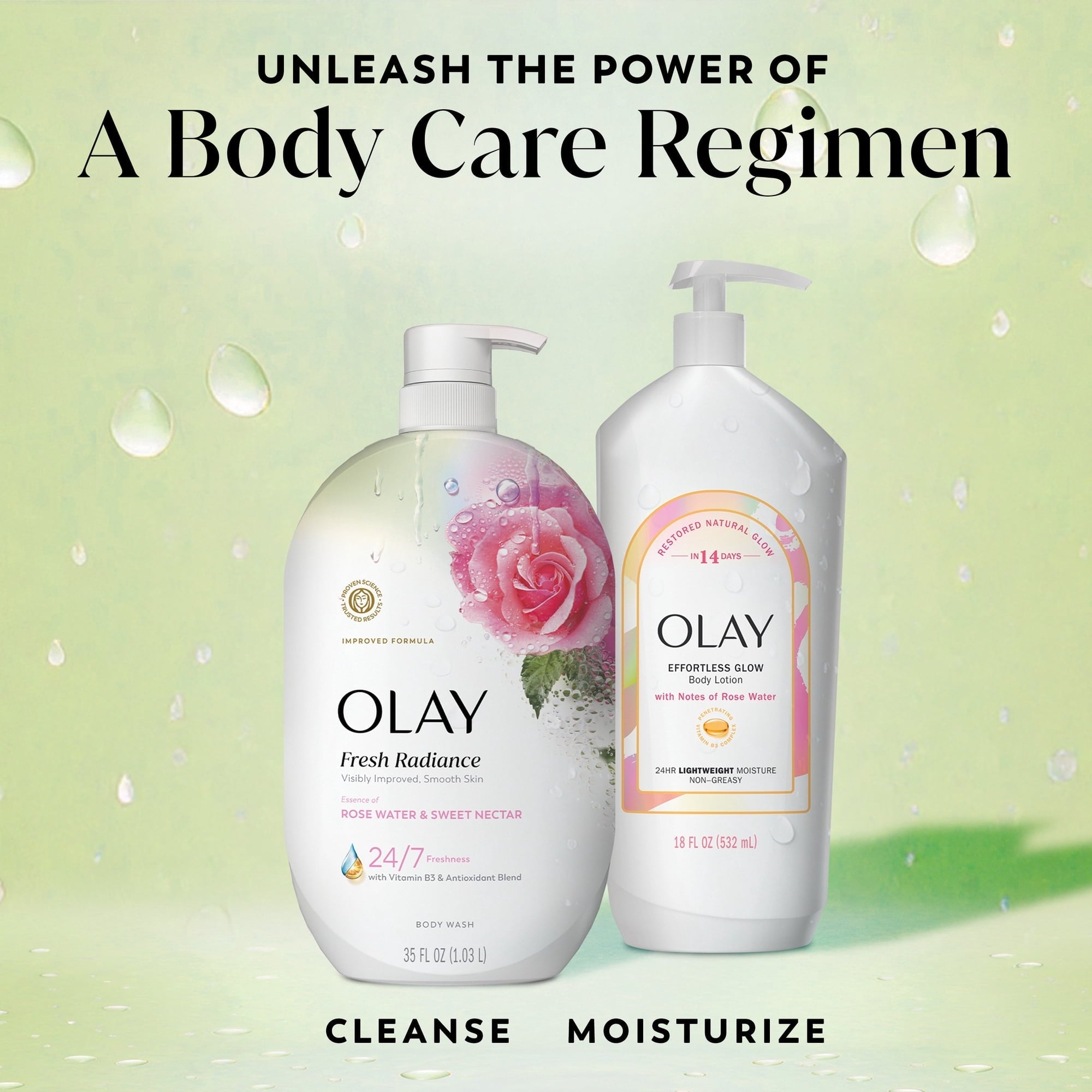 Olay Fresh Radiance Body Wash, Rose Water & Sweet Nectar, with Vitamin B3, 35oz