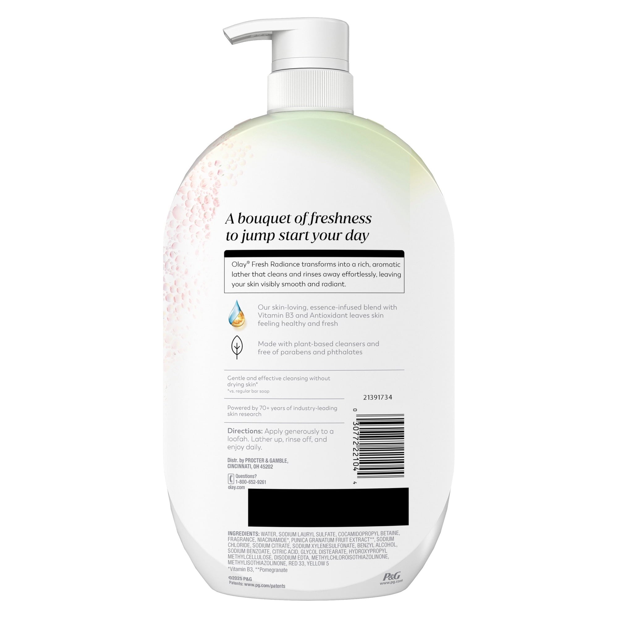 Olay Fresh Radiance Body Wash, Rose Water & Sweet Nectar, with Vitamin B3, 35oz