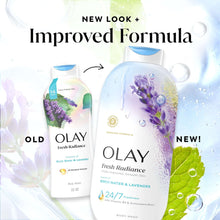 Olay Fresh Radiance body wash bottles showing improved formula design