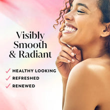Olay body wash featured in beauty ad with smiling person and bright skin