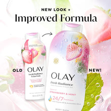 Olay Fresh Radiance Strawberry & Mint body wash with improved formula and new look