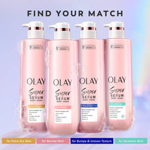 Four body wash bottles lined up side by side with “Find your match” labels