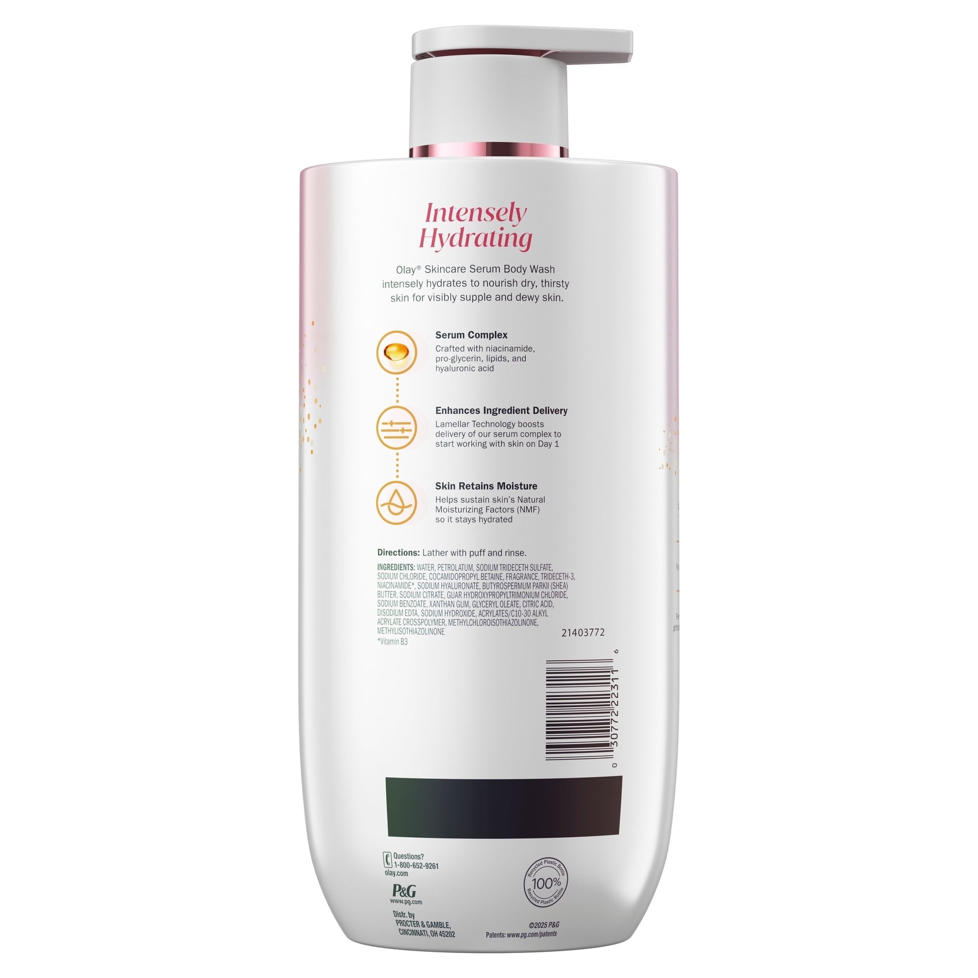 Olay Intensely Hydrating Body Wash with Hyaluronic Serum Complex, 28 oz
