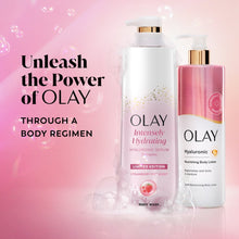 Olay body wash bottle with pump and Olay nourishing body lotion bottle