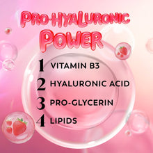 Pro-hyaluronic power ingredient graphic: vitamin B3 and hyaluronic acid