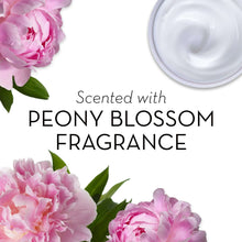 Peony blossom body wash with pink flowers and white cream swirl