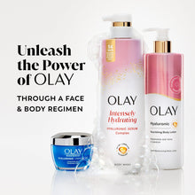 Olay body wash, lotion, and cream bottles set with pumps and containers