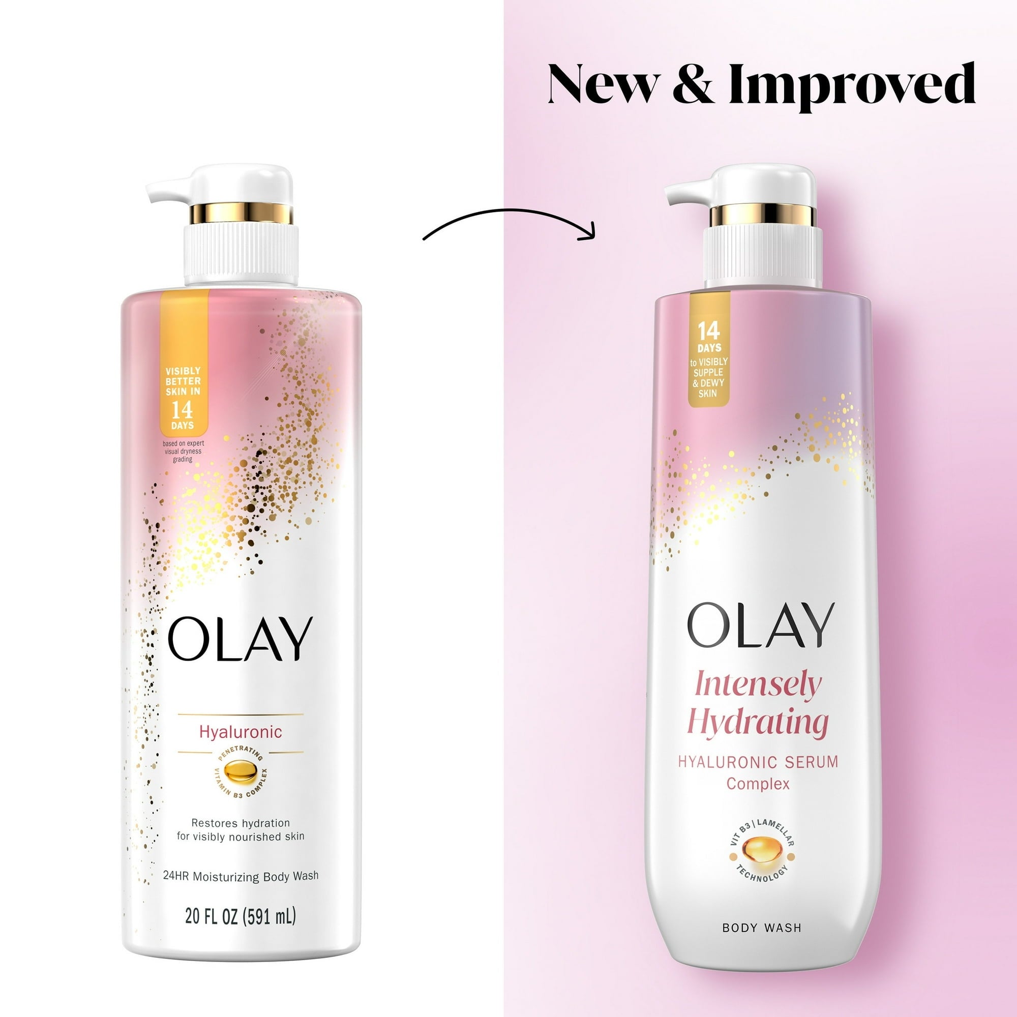 Olay Nourishing Body Wash for women, Hyaluronic Acid, 20 fl oz