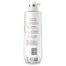 Olay intensely hydrating body wash bottle with pump, back label view