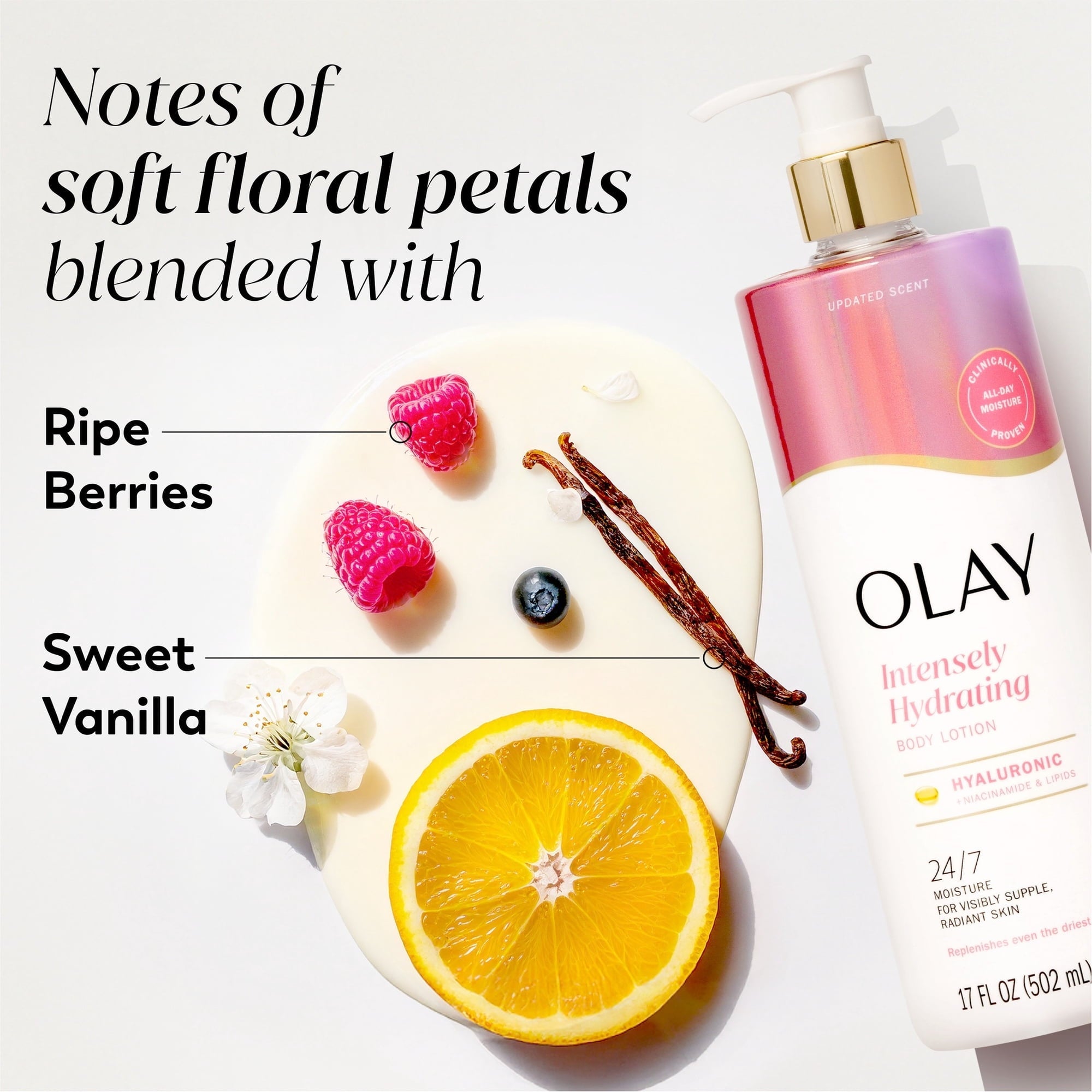 Olay Nourishing & Hydrating Body Lotion with Hyaluronic Acid, 17 fl oz