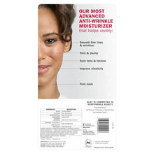 Moisturizer package back panel with product information and portrait graphic