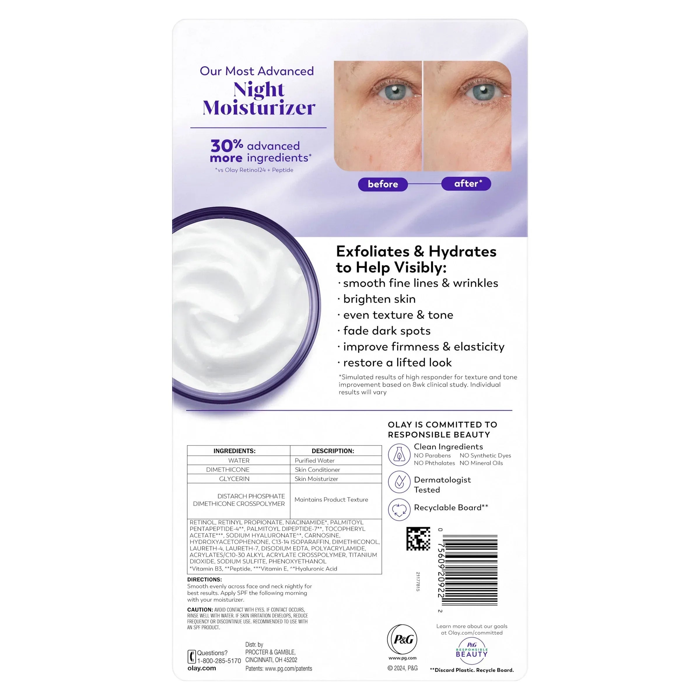 Olay Pro Advanced Retinol Complex Night Moisturizer, 1.7 oz, 2-pack