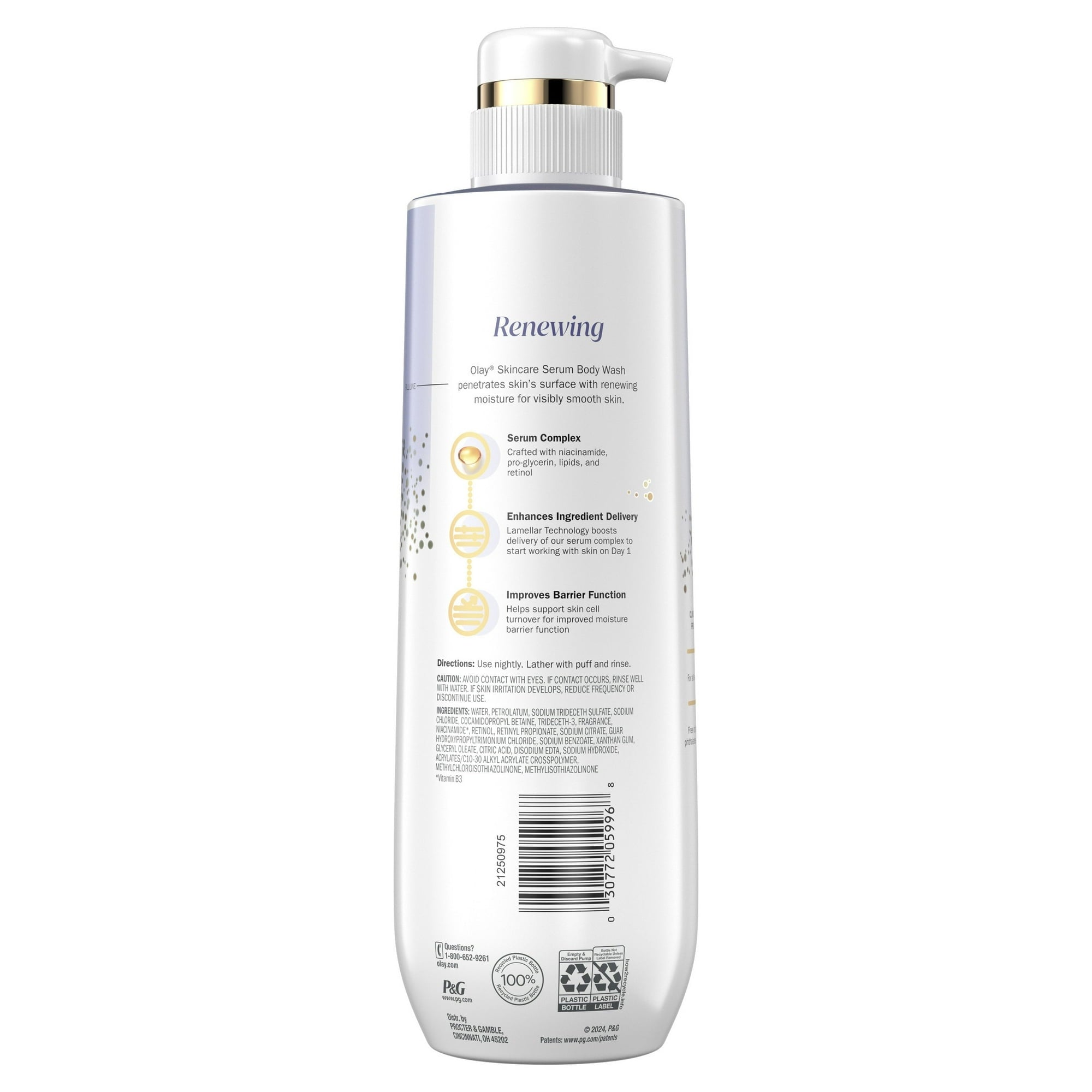 Olay Renewing Body Wash for Women, Nighttime, Retinol, 20 fl oz