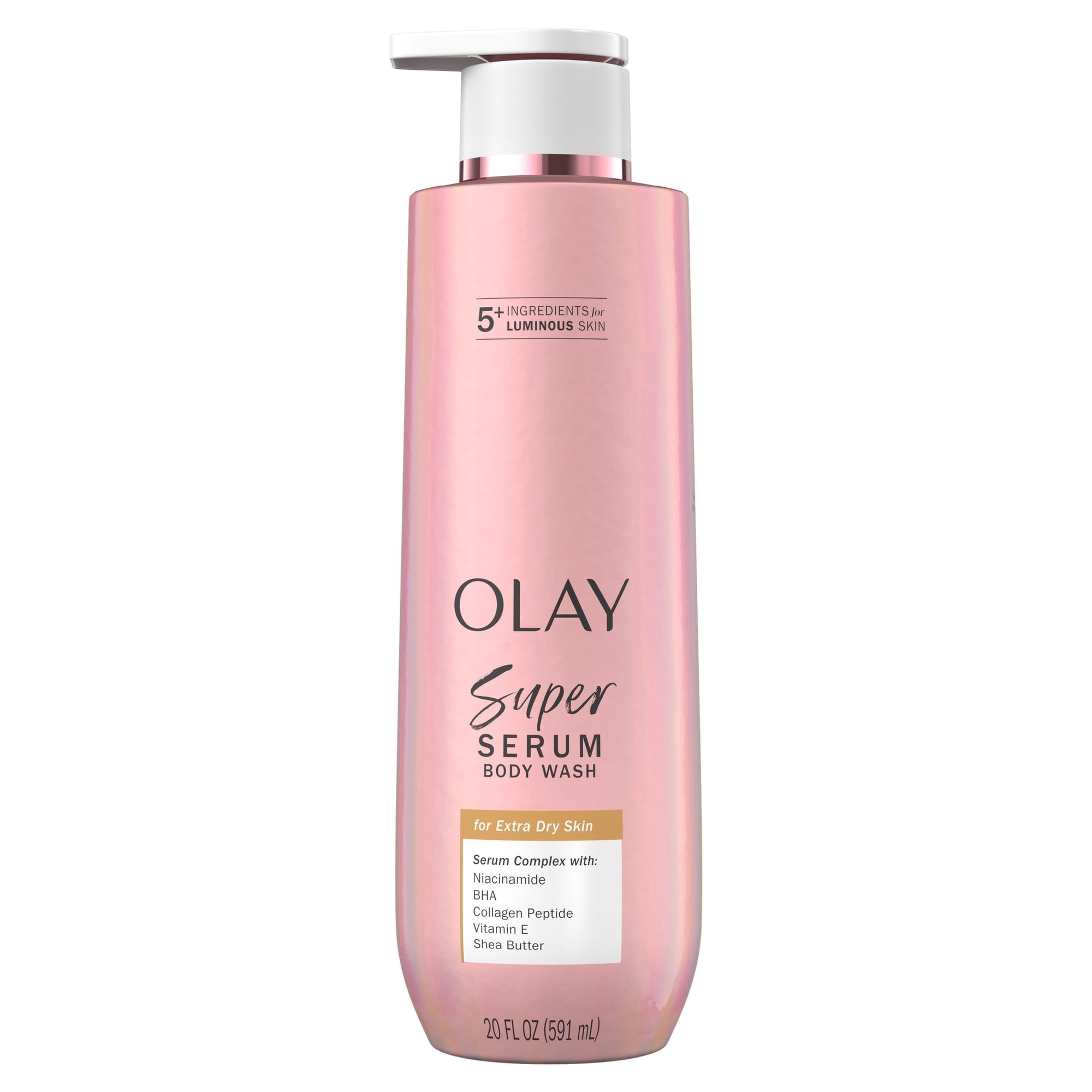 Olay Super Serum Body Wash for Extra Dry Skin, 20 fl oz, Serum Complex for Luminous Skin