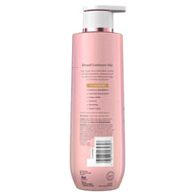Olay Super Serum Body Wash pump bottle, pink, back label with ingredient panel