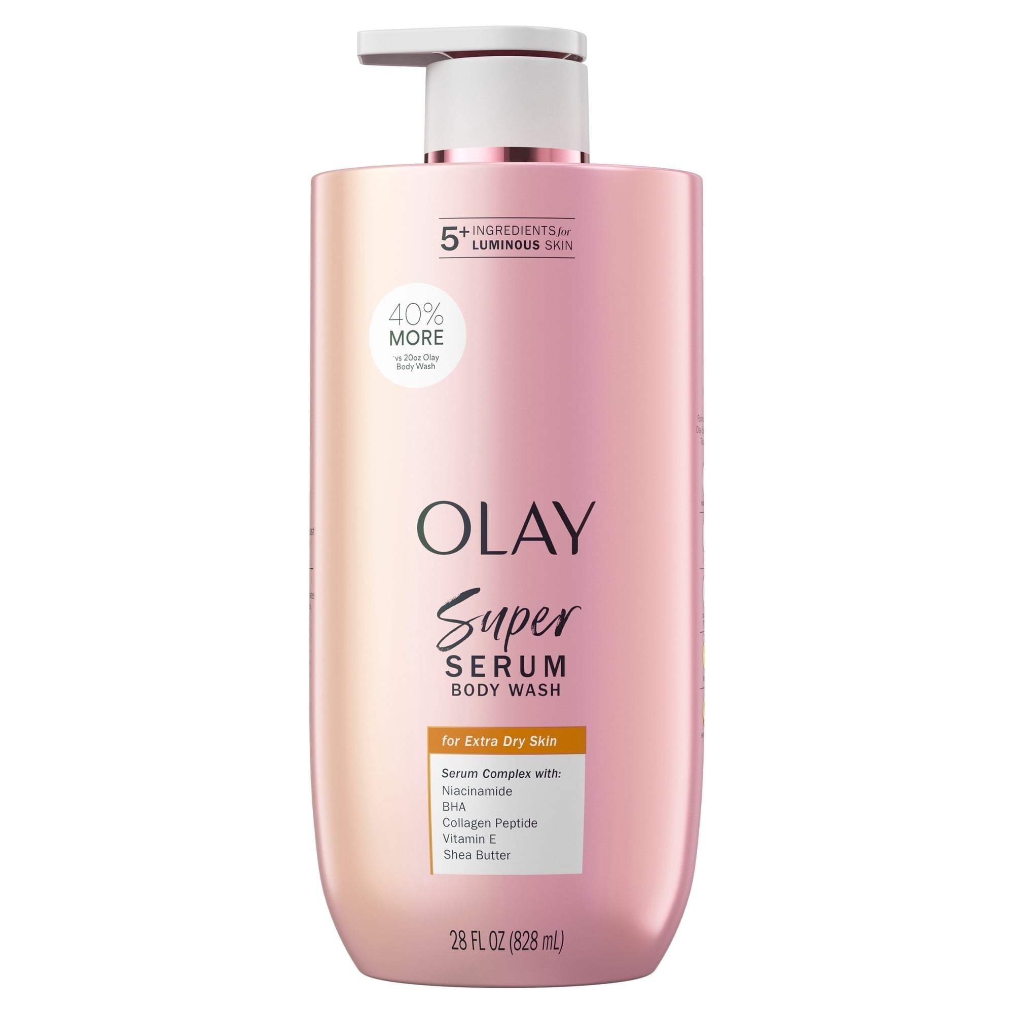 Olay Super Serum Body Wash for Extra Dry Skin, 28 fl oz, Serum Complex for Luminous Skin