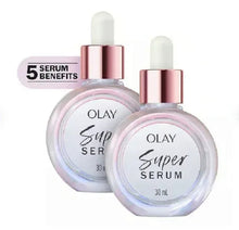 Skincare serum set with two round cream jars and two dropper bottles, rose-gold caps