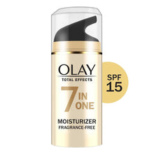 Olay Total Effects 7-in-1 moisturizer bottle with SPF 15, fragrance-free