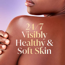 Moisturized skin with foam and a hand, showing soft, healthy-looking texture