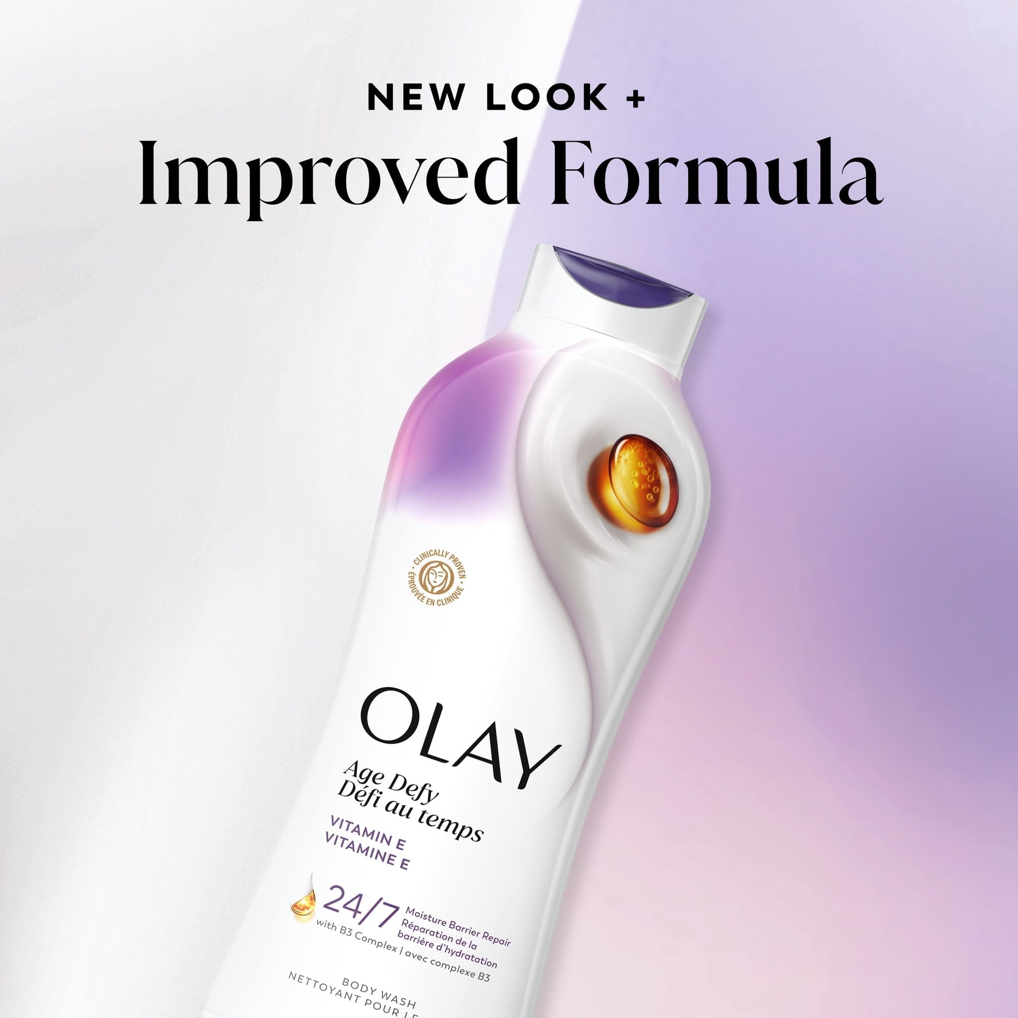 Olay Ultra Moisture Body Wash, Age Defy Body Wash Vitamin B3 & Hyaluronic, 22 FL OZ