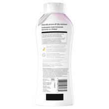 OLAY Age Defy body wash bottle back, white bottle with barcode and label text