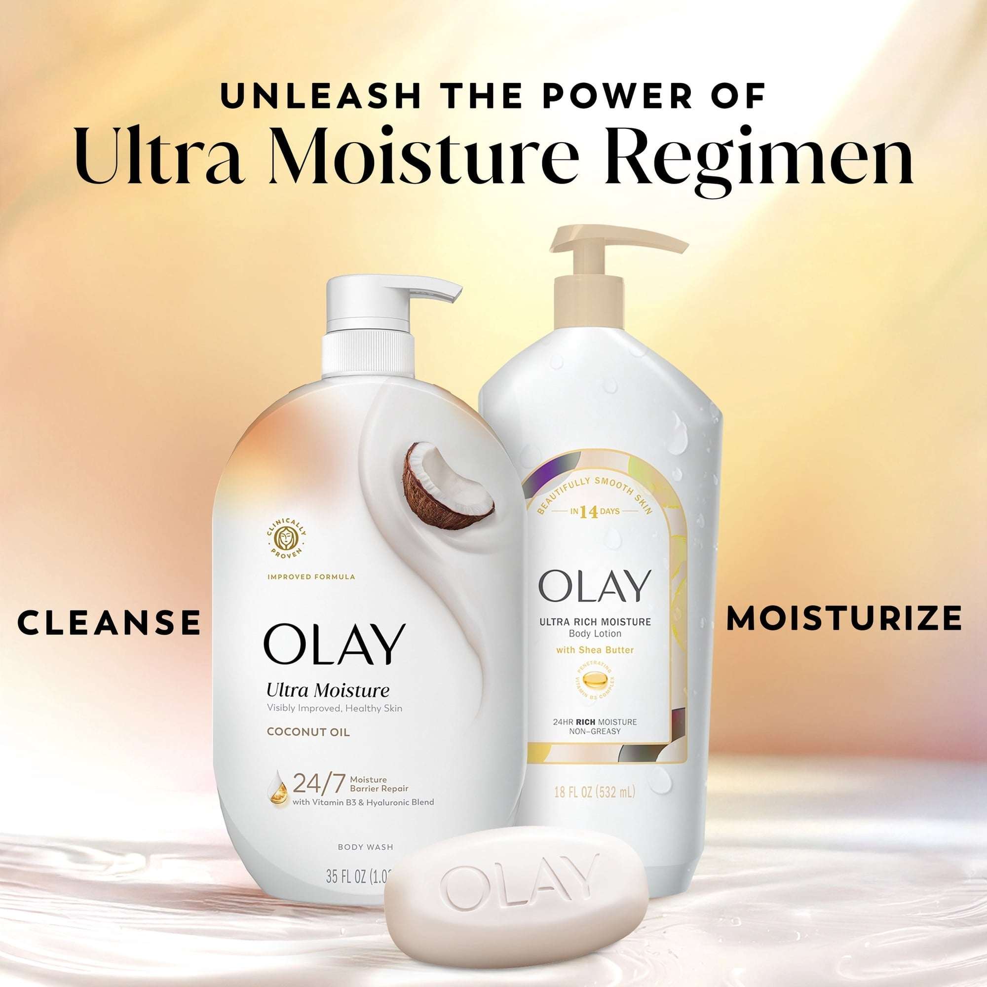 Olay Ultra Moisture Body Wash with Coconut Oil, Vitamin B3 and Hyaluronic Blend, 35oz