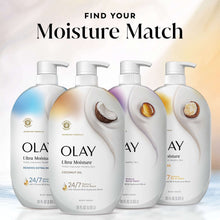 Set of body wash bottles with pumps labeled for 'Moisture Match'