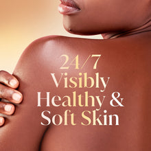 Hydrated skin close-up with smooth sheen on shoulder and neck