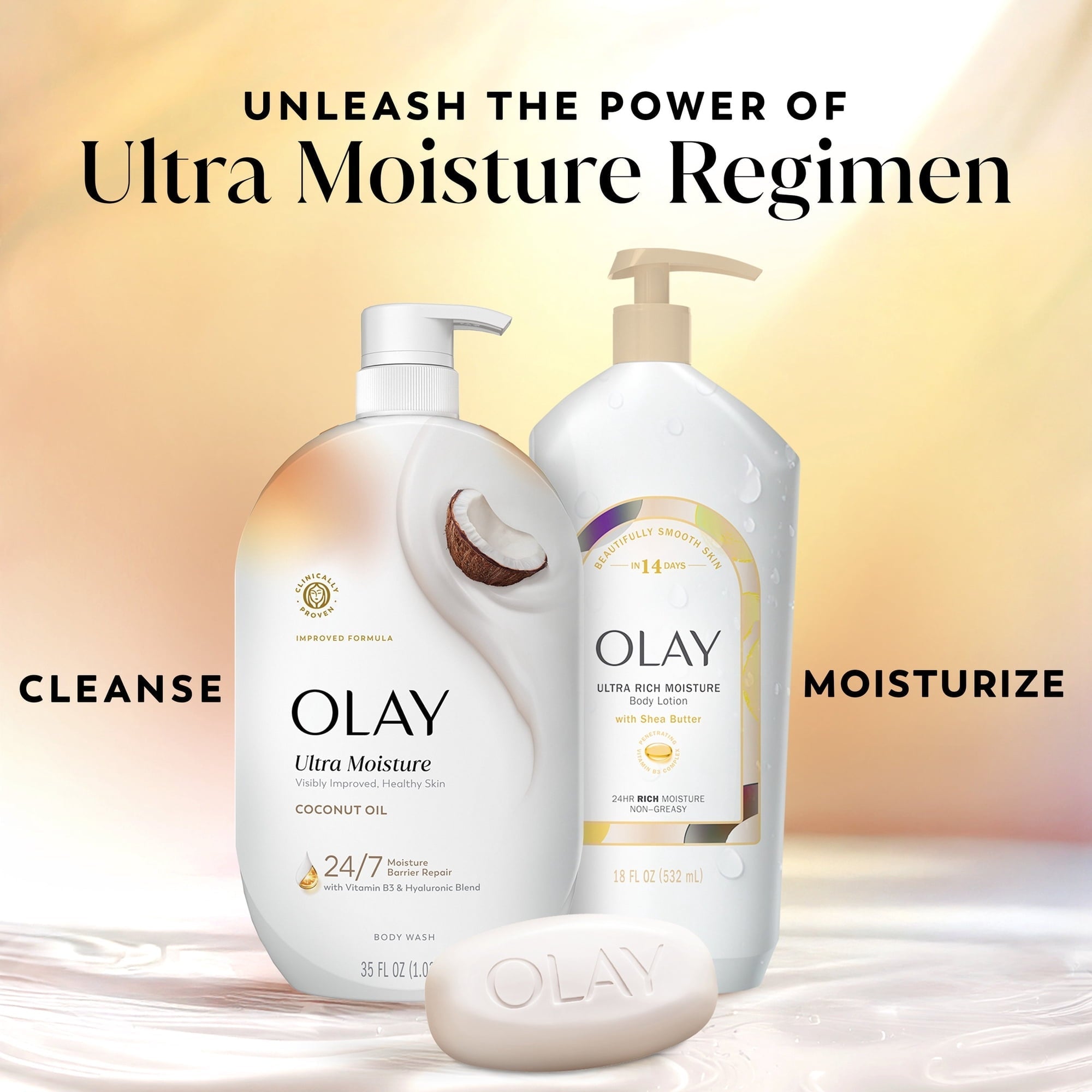Olay Ultra Moisture Body Wash with Coconut Oil, Vitamin B3 and Hyaluronic Blend, 35oz