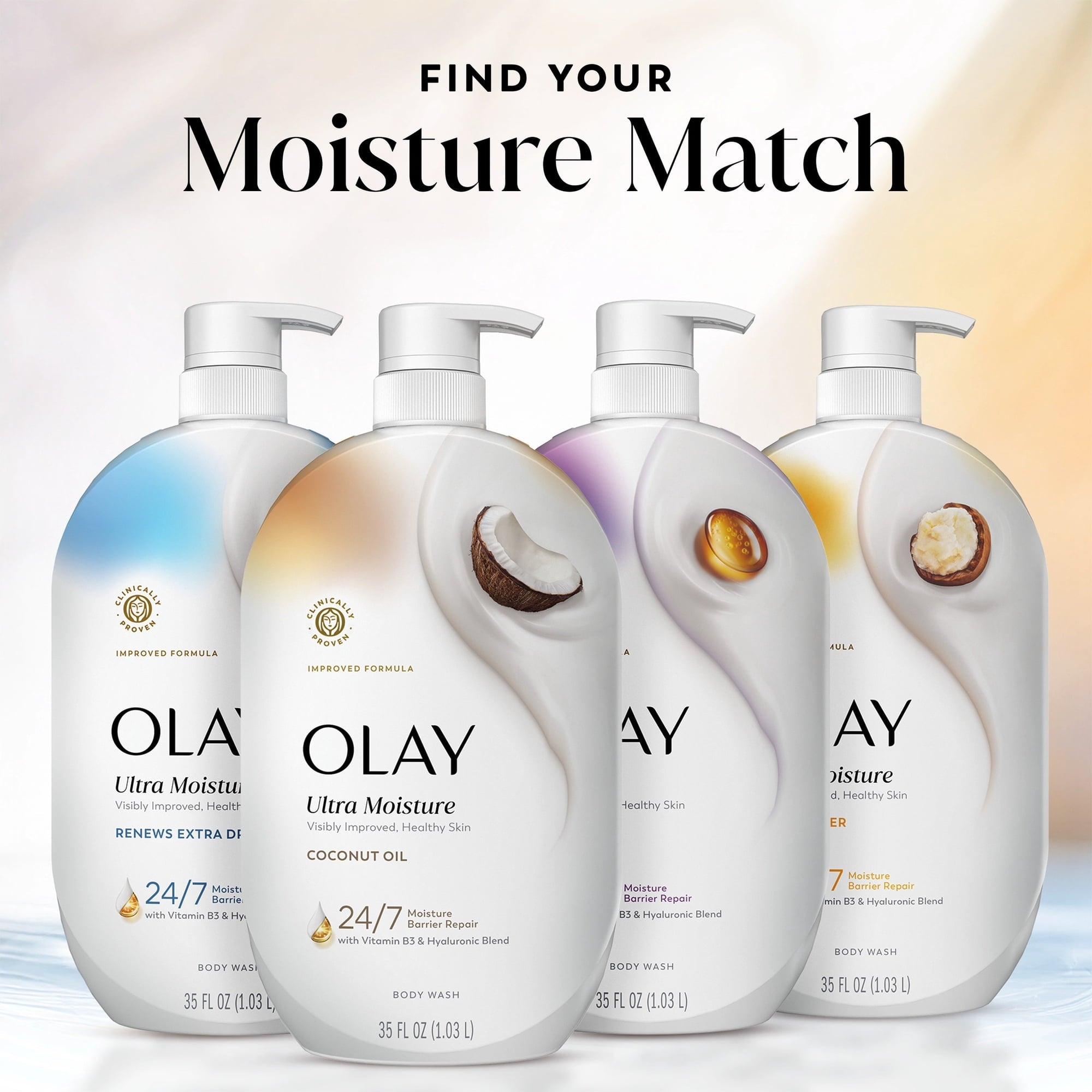 Olay Ultra Moisture Body Wash with Coconut Oil, Vitamin B3 and Hyaluronic Blend, 35oz