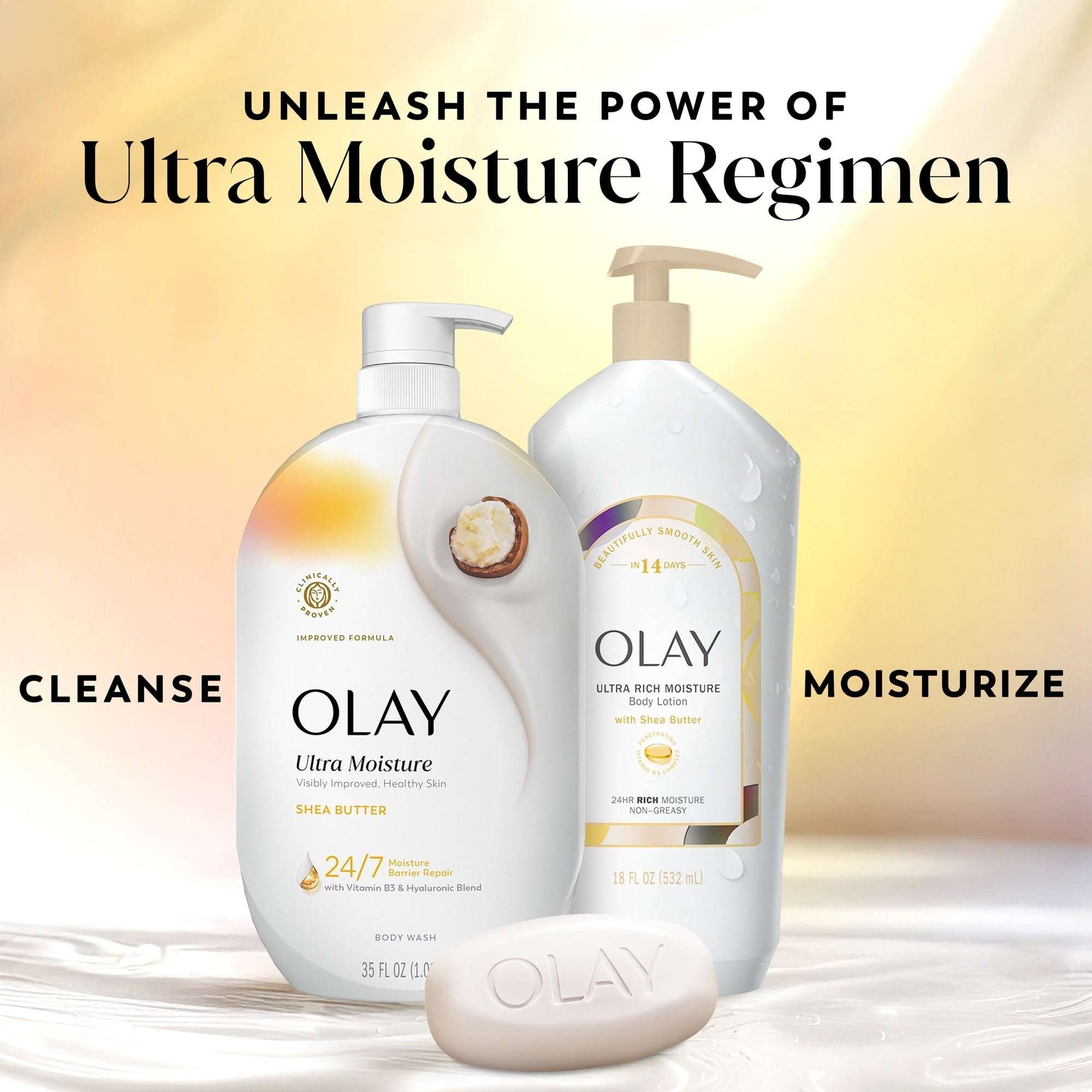 Olay Ultra Moisture Body Wash with Shea Butter, Vitamin B3 and Hyaluronic Blend, 35oz
