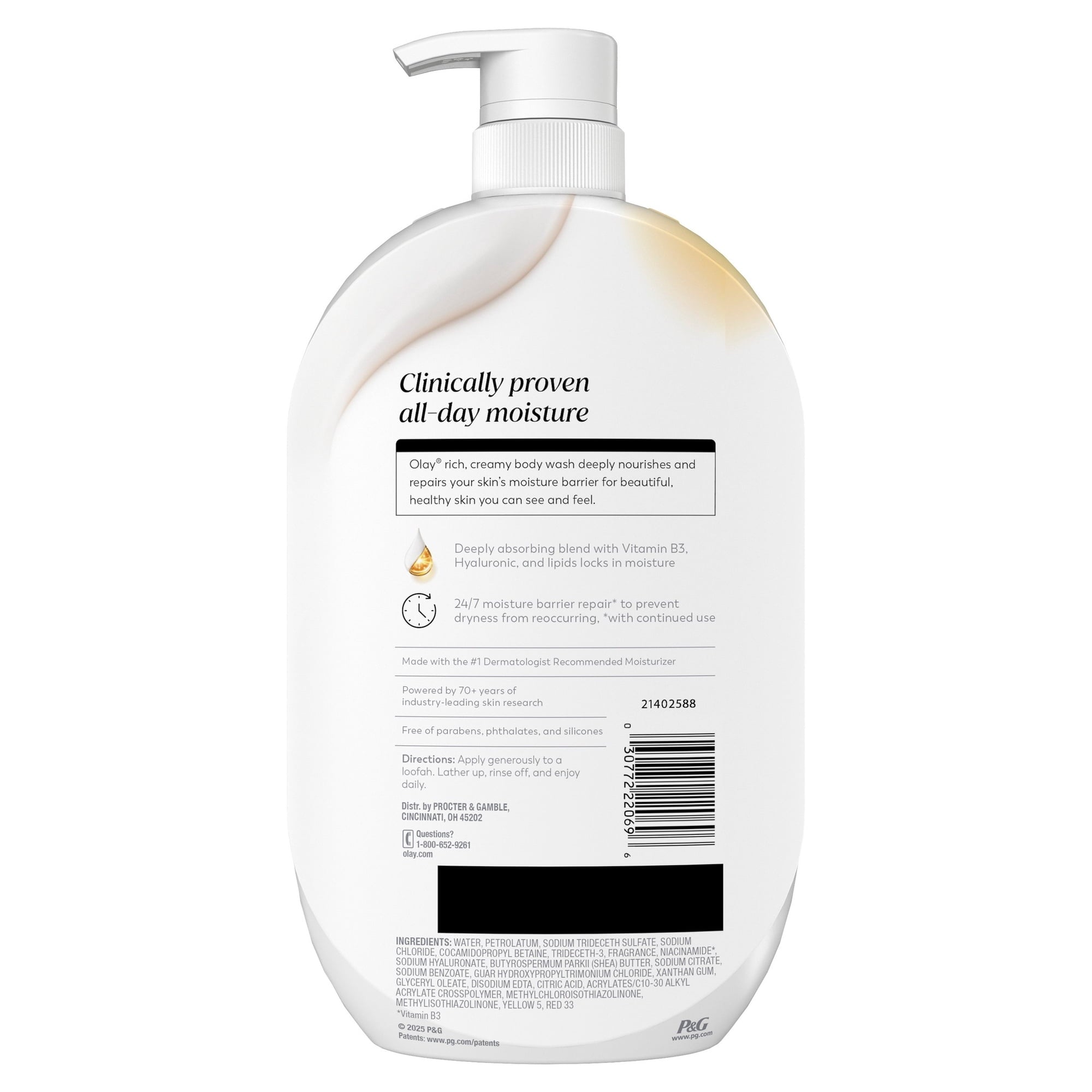 Olay Ultra Moisture Body Wash with Shea Butter, Vitamin B3 and Hyaluronic Blend, 35oz