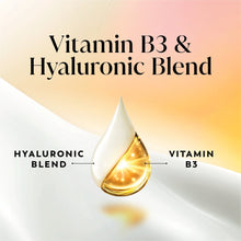 Hyaluronic blend and vitamin B3 ingredient drops graphic for body wash