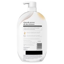Olay Ultra Moisture body wash bottle back with pump and label panel
