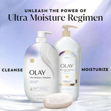 Olay exfoliating body wash bottles with moisturizing bar and pump dispenser