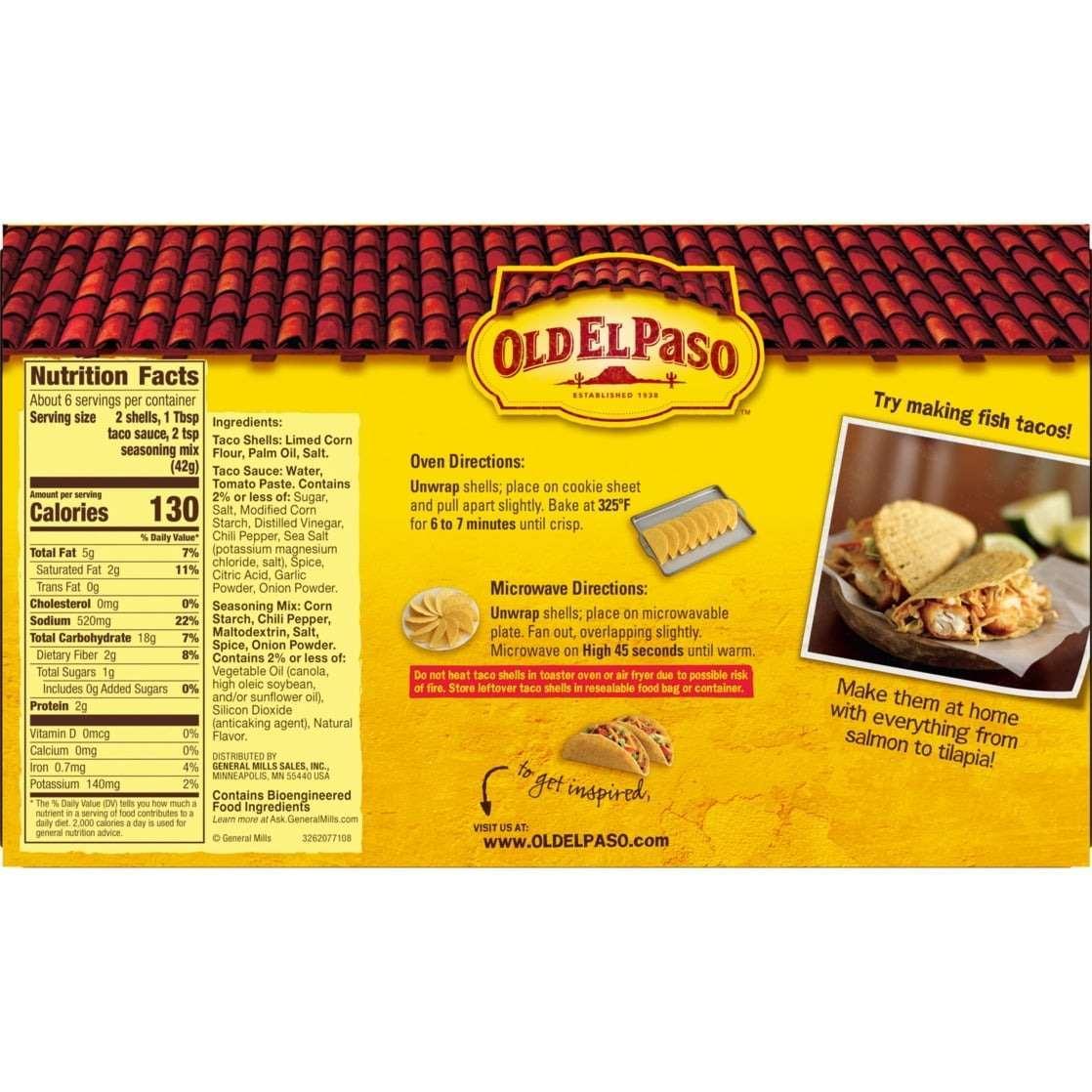 Old El Paso Crunchy Taco Dinner Kit, Easy Meal Prep, 12 Count, 8.8 oz - USA MEGA SHOP