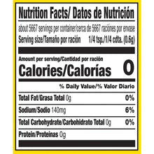 Old Bay seasoning nutrition facts label showing 0 calories and sodium 140 mg