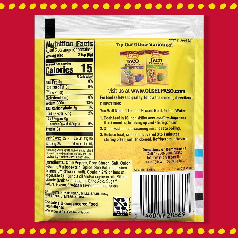 Old El Paso Original Taco Seasoning 1 oz., 10 pk. - USA MEGA SHOP