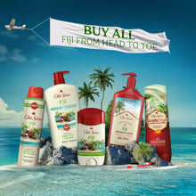 Old Spice Fiji body wash assortment in pump bottles and squeeze tubes