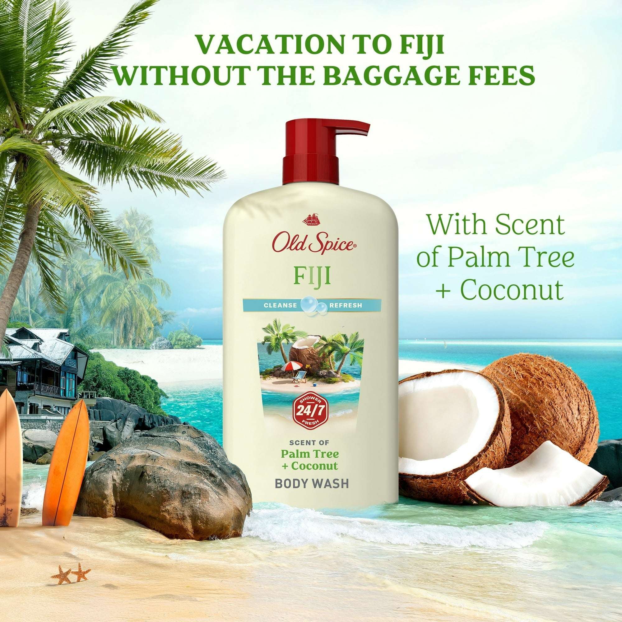 Old Spice Body Wash for Men, Fiji with Palm Tree, 30 fl oz