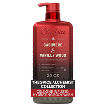 Old Spice body wash, Cashmere & Vanilla Wood, 20 oz bottle with red pump