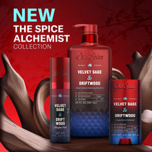 Spice Alchemist collection bottles set featuring Velvet Sage & Driftwood in pump, mist, jar