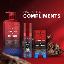 Body wash trio: pump bottle, mist bottle, and small jar for Velvet Sage & Driftwood